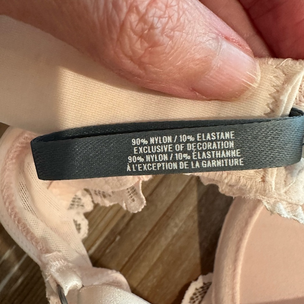 Aerie Soft Pink Lightly Lined Lace Scalloped Bra (Size 34B) - Picture 9 of 9